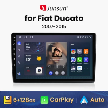 Junsun V1 AI Voice Bezdrôtová CarPlay Android, Auto Radio na Fiat Ducato 2007 - 2015 4G Auto Multimédiá GPS 2din autoradio