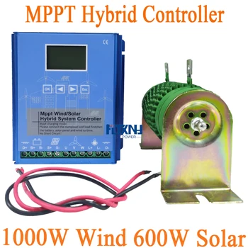Pôvodné 1000W 600W 12V 24V 48V MPPT Hybridný Regulátor pre Veterné Turbíny Solárny Panel Efektívny Regulátor s Výpisom Zaťaženie Batérie