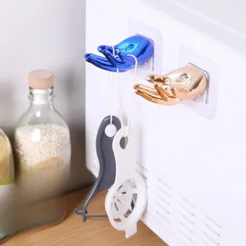 Kreatívne Päť-kolíková Multi-funkčné Hák Pre Domácnosť, Kuchyňu, Kúpeľňu Stene Dvere Bez Dierovanie Non-stopových Sticky Háčik