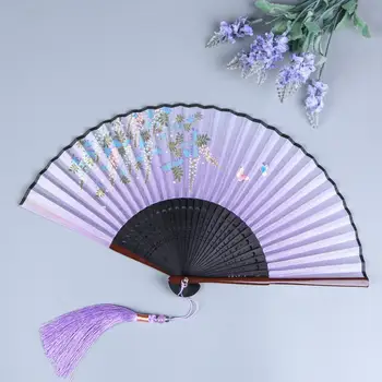 Gardenia Vzor Vintage Skladacie Bambusu Ventilátor Čínskych Fanúšikov Prenosné Ručné Fanúšik Tanečnej Skladacie Bambusu Ventilátor Svadobné Ventilátor abanico