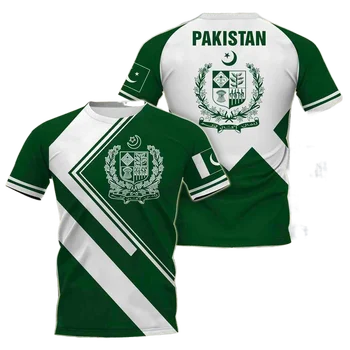 Pakistan Flag T-shirt Pre Mužov dámske Topy Letné T-shirt Ulici Harajuku Nadrozmerné T-shirt Športové Bežné Krátke Rukáv Top