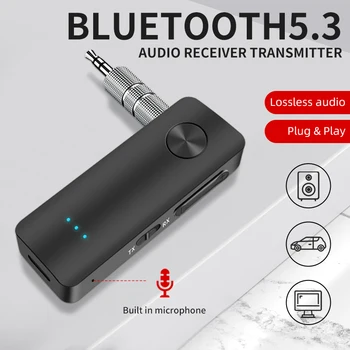 Auto Bluetooth 5.3 Bezdrôtový Adaptér Vysielač, Prijímač 2 in1 3,5 mm Audio AUX Adaptér Pre Auto Audio Music Aux Handsfree Headse