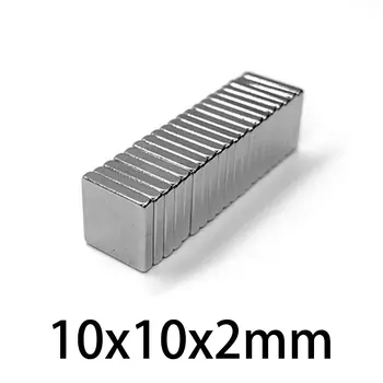 10/20/50/100/150/200/300PCS 10x10x2 Námestie Silné Silné Magnety 10*10*2 mm Blok Vzácnych Zemín Neodýmu Magnet 10x10x2mm