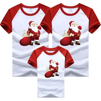 Cute Santa Doložka Rodiny Zodpovedajúce T-shirts Bavlna Mama a Dcéra Vianoce, T-shirts Otec a Syn Tees