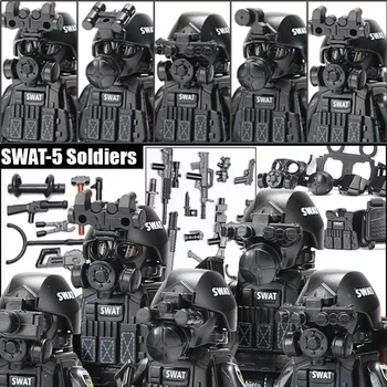 MOC Číny Vojenské SWAT Builling Blokuje Plyn Obrany Maska Polícia Údaje Zbrane, Zbraň Sady Vojakov, Vojakov Tehly Hračky pre Chlapcov Darček