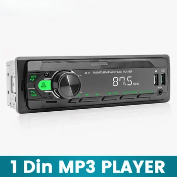 1 DIN autorádio Stereo MP3 Prehrávač Jeden Bluetooth, AUX in Dash Vedúci Jednotky FM Prijímač Digitálnych Médií Android Auto Wireless TF LED