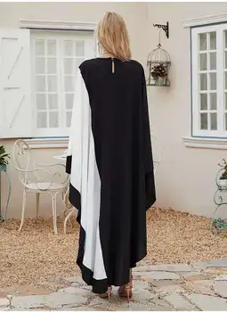 Africkej Ženy Šaty 2023 Nový Moslimský Abaya Veľké Rukáv Plus Veľkosť Šaty, Čiernej a Bielej Farby Zodpovedajúce Oblečenie Afrike Šaty