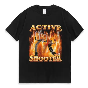 Vtipné Aktívny Strelec Meme Grafické T-Shirt pánske, dámske Módne Vintage Krátky Rukáv T-shirts 100% Bavlna Bežné Nadrozmerné Tees
