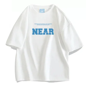 Letné T-shirt 2023 Nový kórejský Voľné Klesol Široké Ramená-Krátke rukávy T-shirt Bavlna Bežné Pol-rukávy Študent Top T-shirt