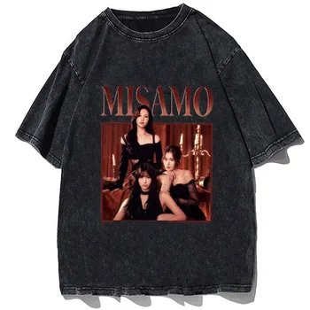 Vintage Dvakrát Misamo Momo Sana Mina T-Shirt Bavlna Lete Krátky Rukáv Nadrozmerné Topy Harajuku Módne Y2k Ženy Muži Tričko