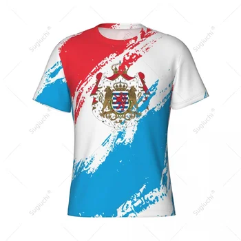 Vlastné Meno Nunber Luxembursko Vlajky Farba Mužov Tesný Športové tričko Ženy Tees dres Pre Futbalových Fanúšikov Futbalu