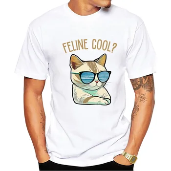 2023 pánskej Módy Mačací Cool Dizajn Mačka T-Shirt Pohode Kreatívnu Tlač Topy