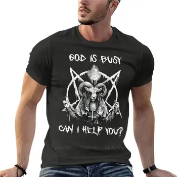 Podrobnosti O Satan Boh Je Zaneprázdnený Vám Môžem Pomôcť A Nadrozmerná Tričko Osobné Mužov Oblečenie 100% Bavlna Streetwear Veľká Veľkosť Topy Te