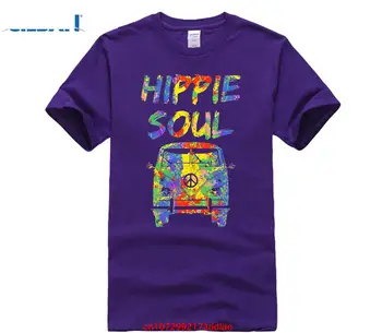 Hippie Duše Tričko Retro Farebné Farby Van T-Shirt Mier Mužov 2024 Letné Štýl Značky Ležérne Oblečenie pánske T-shirt
