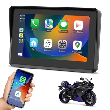 5 Palcový Vonkajšie Prenosné Motocyklové Navigácie IPX7 Nepremokavé Motocykel CarPlay Android Auto Tlaku v Pneumatikách Displej
