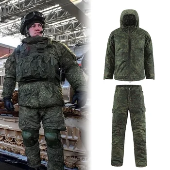 Ruský Malý Zelený Muž Jeseň/v Zime Teplé Sprint Vyhovovali Vonkajšie Extrémne Studených Uzamknutie Bavlna Kabát a Nohavice