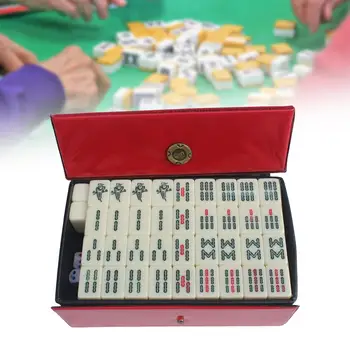 Mini Čínsky Mahjong Nastaviť stolová Hra s Účtovná Cestovné puzdro pre rodiny hry, Zábava Cestovanie Strany