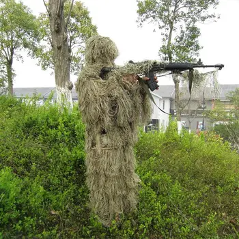 Taktické Kamufláž Oblečenie 3D Ochrnutú Tráve Vonku Ghillie Suit AK47 AK74 Strelecké Oblečenie Nohavice Vojenské Jungle Multicam