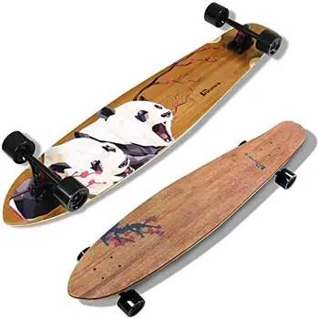 Lrfzhicg Longboard Skateboard Cruiser Drop Cez Longboard Tanec Bambusu Laminát Longboard pre Voľný Štýl, Zjazd, Cruis