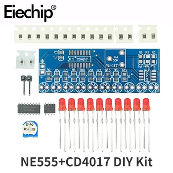 NE555 CD4017 LED Tok Svetla Elektronickej Výroby Suite riadiacej Dosky Modul, Kondenzátor Oscilátor Hodiny Signál DIY Electroni Auta