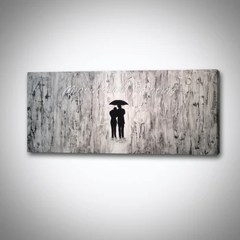 Mintura,Handpainted Abstraktné Plátno,olejomaľba Moderných Milencov s Dáždnikom Kresby na Stenu Obrázok pre Steny v Obývacej Izbe Decor Art
