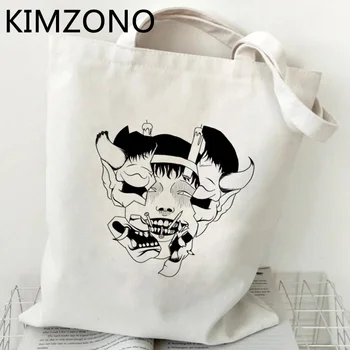 Junji Ito nákupní taška juty tote taška bolsas de tela plátno s potravinami shopper taška string bolsas ecologicas chytiť