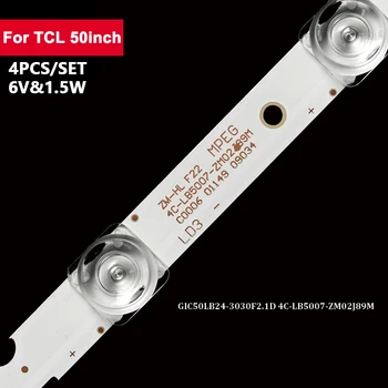 4Pcs/set 50in 458mm Podsvietenie LED Pásy pre TCL 7led Toshiba 6V 50U5850C 50U3800C 50U3900C 50U5850C 50U6500C 50U6600C LVU500NDEL