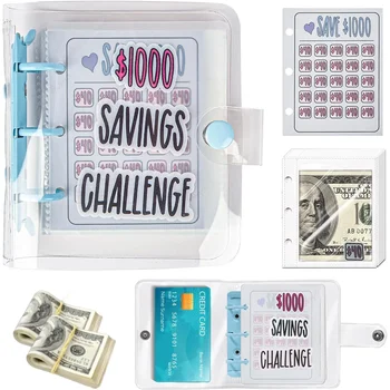 Ukladanie Výzvou Rozpočtu Obálky Výzvou Binder 1000 Peniaze Knihy Úsporu Peňazí Binder, Matný Kryt Peniaze Organizátor Notebook