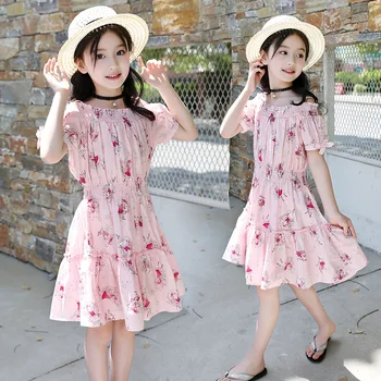 2023 Kórea detské Letné jednodielne Šaty Batoľa Dievča Šaty Tlač Dievča Princezná Šaty Deti Strany Dievčatá Šaty Dievča Clothings