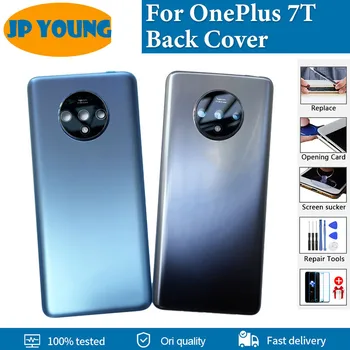 Nové Zadné Sklo Na OnePlus 7T Kryt Batérie Dvere OnePlus 7t Zadné Bývanie Prípade OnePlus 7T Kryt Batérie S Objektív Kamery+Lepidlo