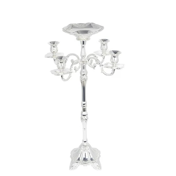 Jedinečný candelabra, 105 CM výška candelabra, 5-zbrane svietnik, strieborné pozlátené sviečky palicu s kvetinová misa