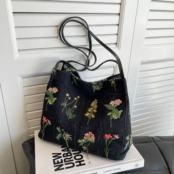 Luxusné Značky Veľké Kvety Tote Bag 2023 Nové Vysoko kvalitné Textílie Žien Dizajnér Kabelka High Capacity Tašky cez Rameno