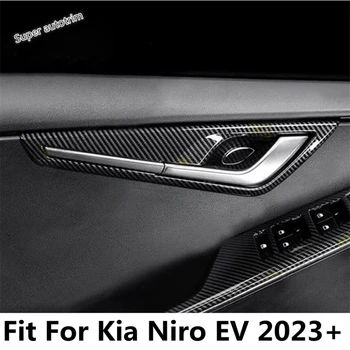 Pre Kia Niro EV 2023 Auto Príslušenstvo Vnútorné Opierke Dverí Rukoväť Miska Rám Dekorácie Kryt Výbava ABS Uhlíkových Vlákien Štýl Interiéru