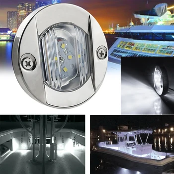 8pcs White Marine Loď LED Palube Zdvorilosť Svetlá Vodotesné Zadné Zárubňa Lampa Loď so súhlasom Svetlá Schodisko Signál koncových svetiel