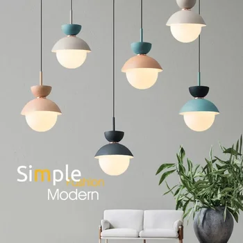 Moderné Škandinávske Sklo Loptu Luster Colorfull Lesk LED Zariadenie pre Kuchyne, Reštaurácie, Spálne, Domáce Dekorácie Luster