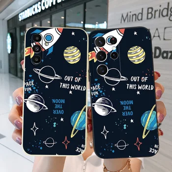 Puzdro Pre Samsung Galaxy A40 A42 A50 A7 2018 A70 Kryt Telefónu Mäkký Silikónový priestor vesmíru raketu