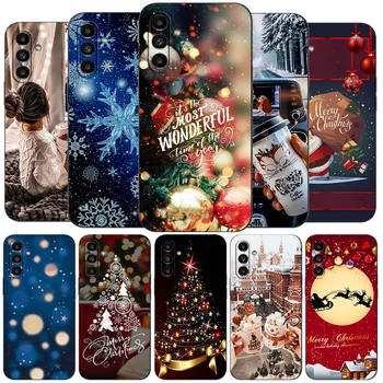 Pre Samsung Galaxy A04s Prípade Telefónu Zadný Kryt Mäkké Silikónové Ochranné Black Tpu Prípade Vianočné zime sneh