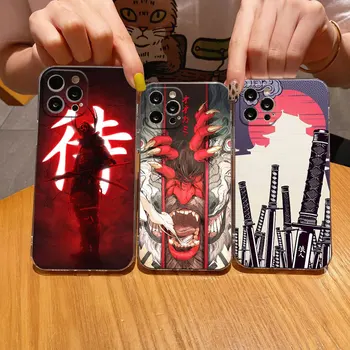 Japonsko Samuraj Demon Umenie Anime Jasné, Telefón puzdro Pre iPhone 15 14 11 12 13 Pro Max Mini XS XR 8 7 Plus Kryt Mäkké Priehľadné Prípade