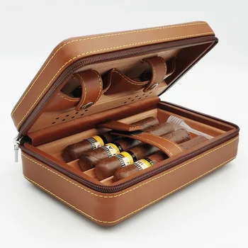 Prenosné Cigaru Box s Travel Kožené Zapečatené a Hydratačné Cigaru Box