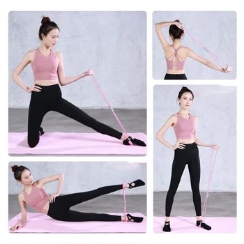 Hot Yoga Guma Fitness Odpor 8 Slovo Hrudníka Expander Lano Cvičenie Svalov Trainning Gumy gumičky pre Športové Cvičenie