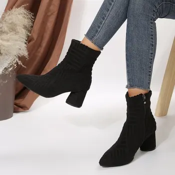 Ženy Platformu Topánky dámske Členkové Topánky na Jeseň Elegantné Módne Faux Suede Elegantné Stručné Pevných Farieb, Vysoká Podpätku, Členkové Topánky
