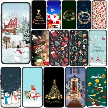 Veselé Vianoce Strom Jeleň Silikónové Puzdro pre Telefón Samsung Galaxy j7 Pro J5 J6 J4 Plus J2 Prime J8 A01 EÚ S7 Edge Pokrytie Prípad