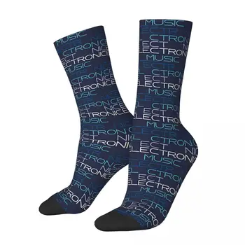 Šťastný pánske Ponožky Elektronickej Hudby Vintage Modulárny Syntetizátor Hip Hop Bezšvíkové Posádky Ponožky Darček Vzor Vytlačené
