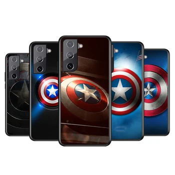 Marvel Kapitán Amerika Štít Pre Samsung Galaxy S22 S21 S20 Ultra Plus Pro S10 S9 S8 S7 4G 5G Soft Black Telefón Prípade Funda Kryt