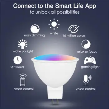 10PC Tuya Smart Homekit WiFi MR16 Smart LED Žiarovka 12V RGBCW Stmievateľné Lampa Hlasové Ovládanie Siri 5W Spotlighting Farby