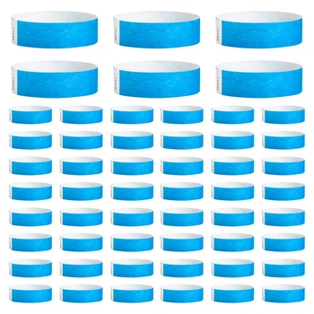 1000 Ks Papierové Náramky Neon Prípade, Náramky Farebné Náramky Nepremokavého Papiera Klub Rameno Pásma (Modrá)