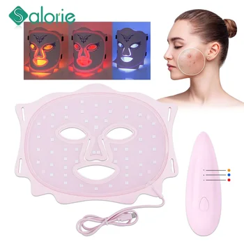 Led Masku na Tvár svetelná Terapia Fotón USB Nabíjanie 3 Farby Pleťová Maska pre Anti Aging Omladenie Pokožky Starostlivosť o Pleť Zariadenie Krása