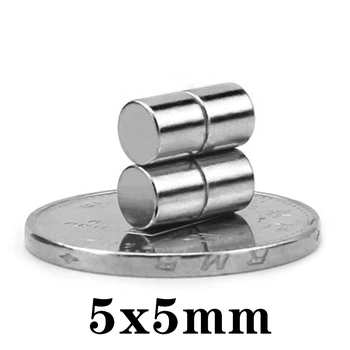 50-500pcs 5x5mm Magnet Malé Okrúhle Magnet Silné magnety Vzácnych Zemín Neodýmu Magnet 5*5mm