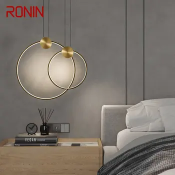 RONIN Moderné Mosadz Prívesok Lampa LED, 3 Farby Medi Visí Svetiel Klasický Kreatívna Výzdoba pre Predsieň, Obývacia Spálňa