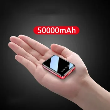 50000mAh LED Digitálny Displej Prenosný Mini Power Bank Zrkadlo Obrazovke Powerbank Externé Batérie Powerbank Pre Mobilné Telefóny